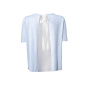 Designer-Pullover m. Chiffon, hellblau
