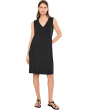 Fine Stretch Jersey Knit V-Neck Dress