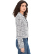 Plaid Boucle Knit Cropped Blazer