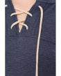Long Sleeve Lace-Up Henley Hoodie