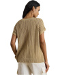 Petite Cotton-Blend Mesh Short Sleeve Sweater