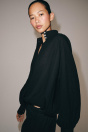 Zara Рубашка С ВОРОТНИКОМ-СТОЙКОЙ ZW COLLECTION черного цвета