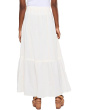 Tiered Woven Pull-on Lined Maxi Skirt
