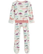 Print Muffin Ruffle Footie with 2 Way Zipper (Infant)