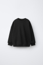 Zara ОДНОТОННАЯ ТОЛСТОВКА черного цвета