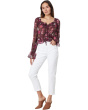High-Rise Brigitte Raw Hem Cuf in White Noise Distressed