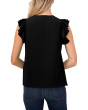 Double Ruffle Button Front Blouse