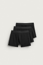 Zara БАЗОВЫЕ БОКСЕРСКИЕ ШОРТЫ 3 КОМПЛЕКТА черного цвета