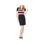 Designer-Etuikleid, schwarz-rosa