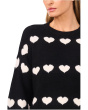 Heart Jacquard Crew Neck Sweater