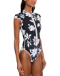 Mayflower Cap Sleeve Zip Front One-Piece