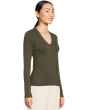 Rib Slub Long Sleeve V-Neck