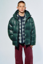 Zara ПУХОВИК 50% ИЗ ПЕРЬЕВ 50% ИЗ ПУХА БЛЕСТЯЩИЙ ВОДООТТАЛКИВАЮЩИЙ оливкового цвета