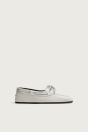 Zara КОЖАНЫЕ ПАРУСИНОВЫЕ ТУФЛИ сломанного белого ЦВЕТА.