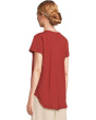 V-neck Short Sleeve Tee With Curved Hem