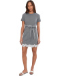 Denim Linen A-line Tie Waist Mini Dress