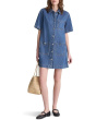 Airy Denim Boxy Mini Shirtdress