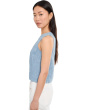 Embroidered Shell Top in 100% Linen