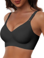 Comfortable Seamless Full Coverage Bra for Women, Wireless Bras with Soft Support, Regular and Large Sizes | V Neck, Push Up Support, Wireless, Adjustable Straps, Comfortable Bralettes, Back Smoothing, Everyday T-Shirt Bra