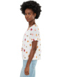 Short Sleeve Tie Neck Woven Top
