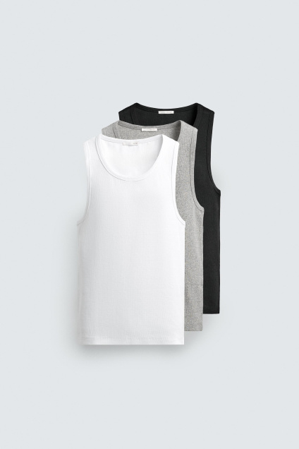 Zara БАЗОВЫЕ МАЙКИ ИЗ 3 УПАКОВОК 538604712-888-2