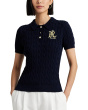 Cable-Knit Cotton Polo Sweater