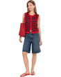 Isla Striped Button Front Vest