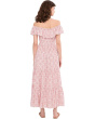 Off The Shoulder Ruffle Tier Dress With Smock