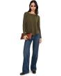Long Sleeve Dropped Armhole Oversized Top