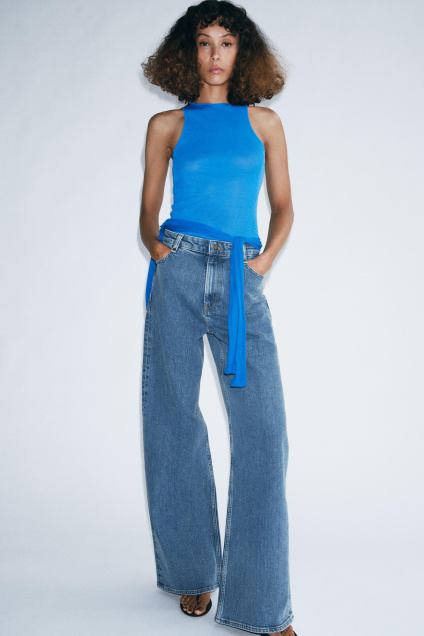 Zara ДЖИНСЫ ZW COLLECTION WIDE LE С ЗАВЫШЕННОЙ ТАЛИЕЙ 524387112-400-32