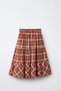 Zara ЮБКА В КЛЕТКУ СРЕДНЕЙ ДЛИНЫ С ТКАНЕВЫМИ ПОЛОТНИЩАМИ 506490526-701-7