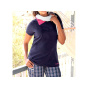 Marken-Shirt m. Schal, marine-bunt