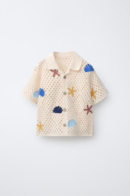 Zara РУБАШКА С КРЮЧКОМ И КРЮЧКОМ В МОРСКОМ СТИЛЕ 509626562-330-18