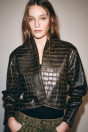 Zara Короткая кожаная куртка в стиле б/ у, 100% кожа, коллекция ZW коричневого цвета