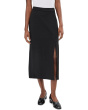 Petite Stretch Jersey Knit Full Length Straight Skirt With Slit