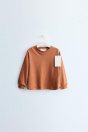 Zara TIMELESS - ОДНОТОННАЯ РУБАШКА С ПУЧКАМИ медного цвета