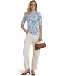 Paisley Stretch Cotton Boatneck Tee