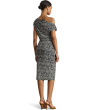 Paisley Jersey Off-The-Shoulder Dress
