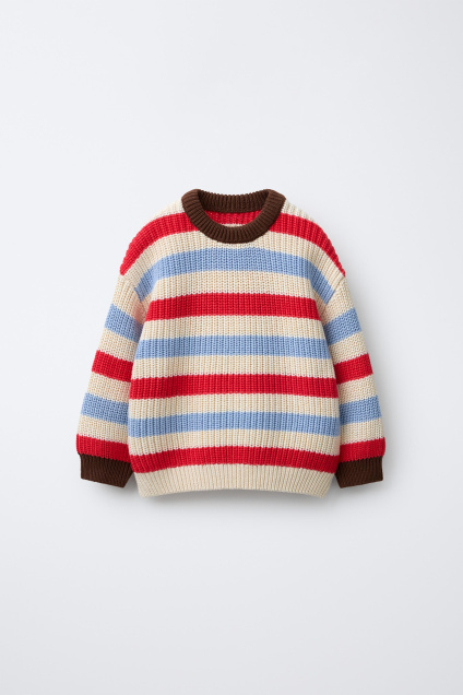 Zara ВЯЗАНЫЙ СВИТЕР В ПОЛОСКУ 495675220-104-18