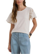 Eyelet Cotton Jersey & Broadcloth Top