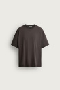 Zara Расслабленная ОБЛЕГАЮЩАЯ футболка ОТ INTERLOCK /04 коричневый