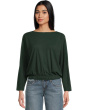 Elastic Hem Dolman Boatneck