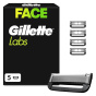 Gillette Labs Rasierklingen Herren, 5 Original Ersatzklingen, Schwarz