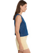 V-neck Boxy Shell in Marina Blue