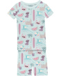 Print Short Sleeve Pajama Set with Shorts (Toddler/Little Kids/Big Kids)