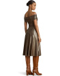 Metallic Off-The-Shoulder Cocktail Dress