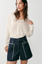 Zara ШОРТЫ Z1975 С ВЫШИВКОЙ синего цвета