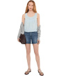 Lace-Insert Pintuck Sleeveless Top