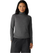 Melange Sheer Knit Turtle Neck Top