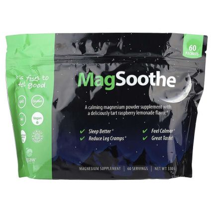 Jigsaw Health, MagSoothe ™, терпкий малиновый лимонад, 60 пакетиков по 5,5 г